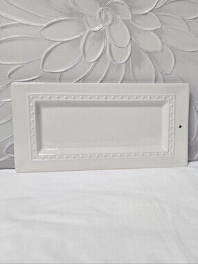 Nora Fleming | Stoneware Dotted Pearl Bread Tray